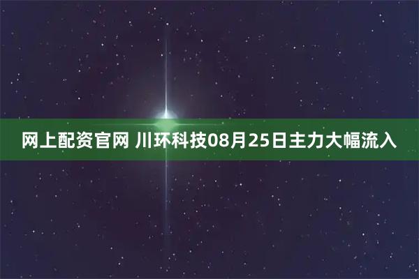 网上配资官网 川环科技08月25日主力大幅流入